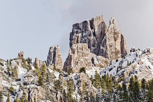 Cinque Torri Peaks in Winter Print