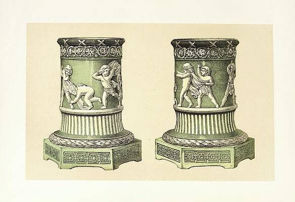 John Charles Robinson Painting - Circular Pedestal In Old Wedgwood Cameo Ware by John Charles Robinson