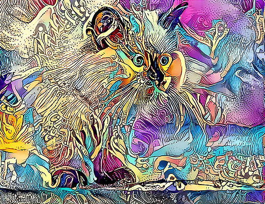 Happy Digital Art - Circus Kitty by Don Northup