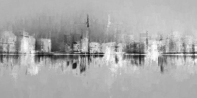 Reflection Digital Art - City In Black by David Manlove