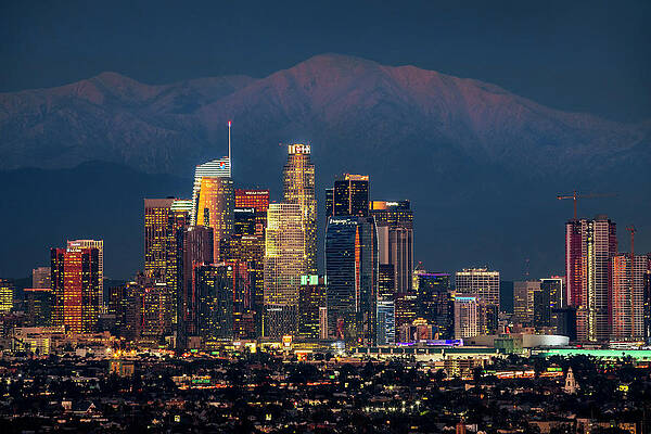 Los Angeles Wall Art featuring the photograph City Lights Of Los Angeles by Kelley King