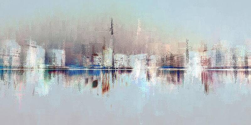 Reflection Digital Art - City Of Pastels by David Manlove