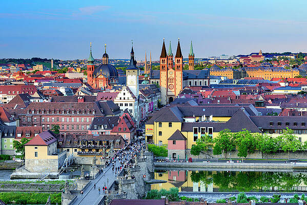 Eurasian Digital Art - City Of Wurzburg In Germany by Francesco Carovillano