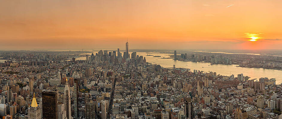 Hudson New York Wall Art featuring the digital art Cityscape & Hudson River, Nyc by Pietro Canali