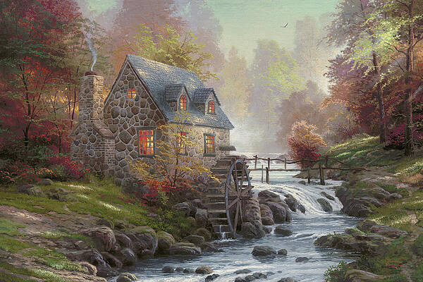 【USA製】光の画家Thomas Kinkade ラグマット タペストリー 雑貨 USA製】光の画家Thomas Kinkade ラグマット タペストリー 雑貨 Thomas
