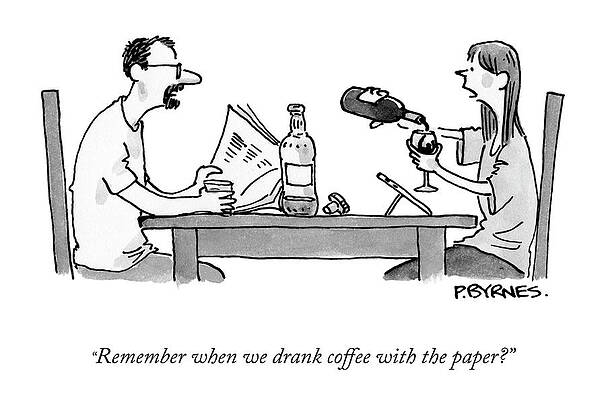 Couple Enjoying Breakfast Together Drawing