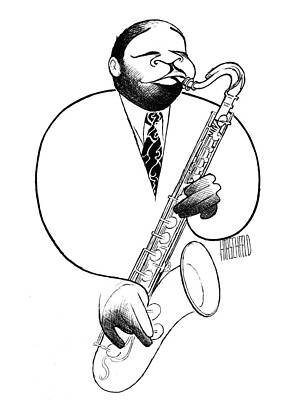 Music Drawing - Coleman Hawkins by Al Hirschfeld