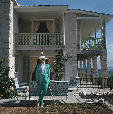 Man in Teal Suit at Modern Home Wall Art