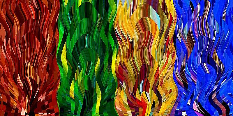 Vibrant Digital Art - Colored Fire by David Manlove