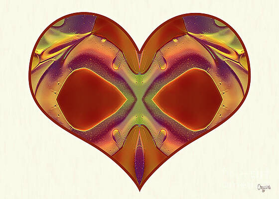 Wall Art featuring the digital art Colorful Heart - Naked Truth - Omaste Witkowski by Omaste Witkowski