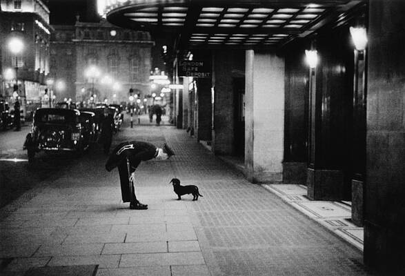 Evening Encounter on City Street Wall Art