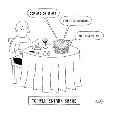 Complimentary Bread Humor Drawing