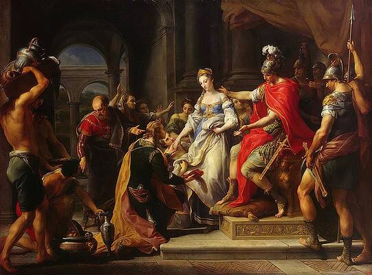 Pompeo Batoni Painting - Continence Of Scipio by Pompeo Batoni