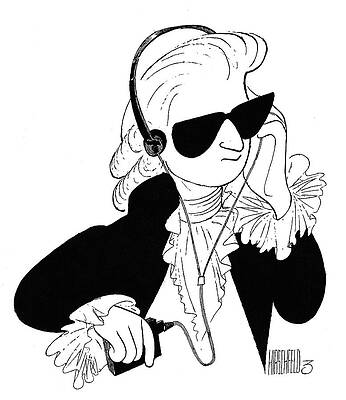 Music Drawing - Cool Wolfgang Amadeus Mozart by Al Hirschfeld