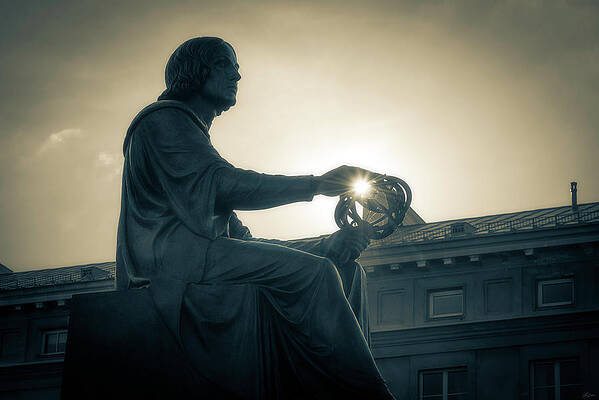 Wall Art featuring the photograph Copernicus Statue, Warsaw by Owen Weber