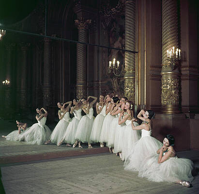 Ballet Dancers in Elegant Venue Wall Art