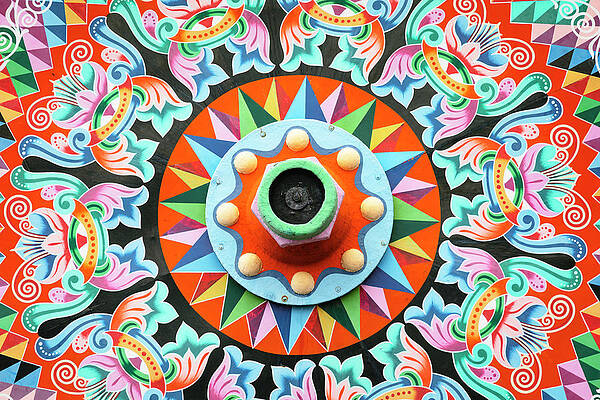 America Wall Art featuring the digital art Costa Rica, Alajuela, Sarchi, Wheel Of A Painted Ox Cart, Traditional Handicraft by Markus Lange