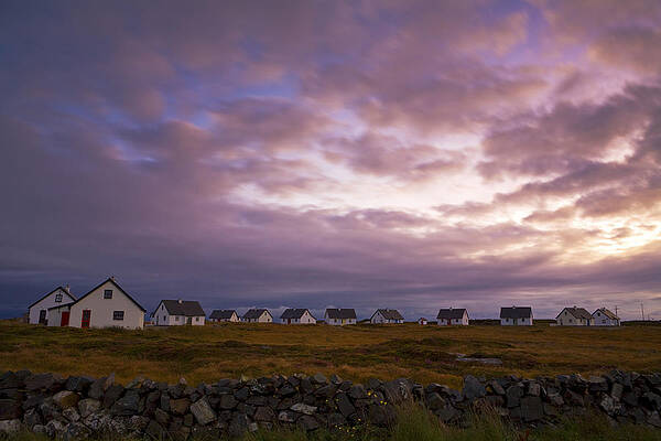 Sunset Digital Art - Cottages Near Clifden, Ireland by Douglas Pearson