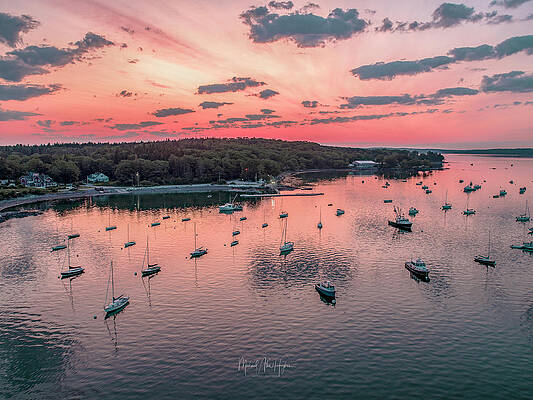 Seascape Photograph - Cranberry Sunrise by Veterans Aerial Media LLC