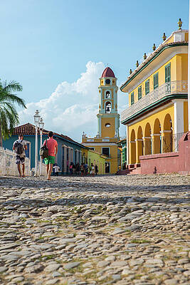 Caribbean Wall Art featuring the digital art Cuba, Sancti Spiritus, Caribbean, Trinidad, Plaza Mayor by Kate Hockenhull
