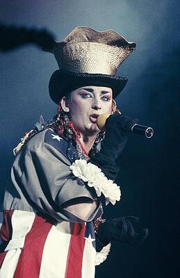 Singer in Elaborate Costume on Stage Wall Art
