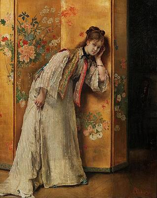 Woman in Ornate Historical Dress Painting