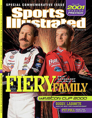 Dale Earnhardt and Dale Jr. on Cover Wall Art