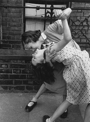 Playful Dance on the Sidewalk Wall Art