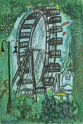 Ride Painting - Das Riesenrad Ferris Wheel by Ludwig Bemelmans
