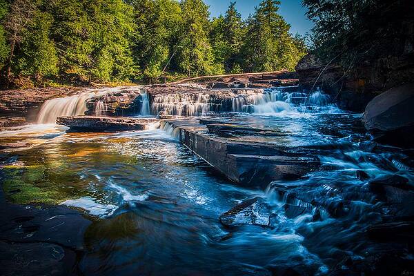 Waterfall Photograph - Day And Night At Manido Falls by Owen Weber