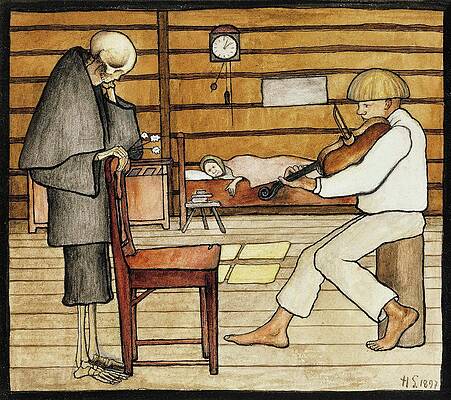 Death and the Violinist Wall Art