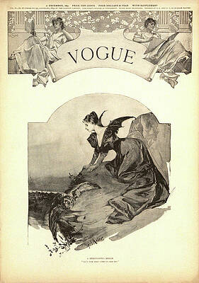 Bat Wall Art featuring the drawing Debutante As A Predator, Vogue by A Keller