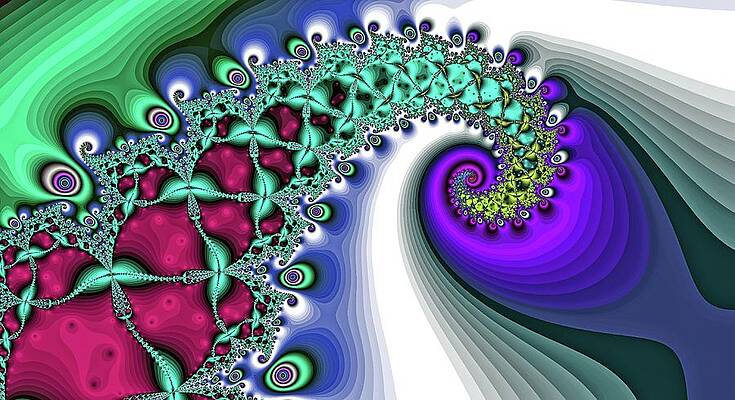 Dynamic Digital Art - Deep Purple Towering Spiral by Don Northup