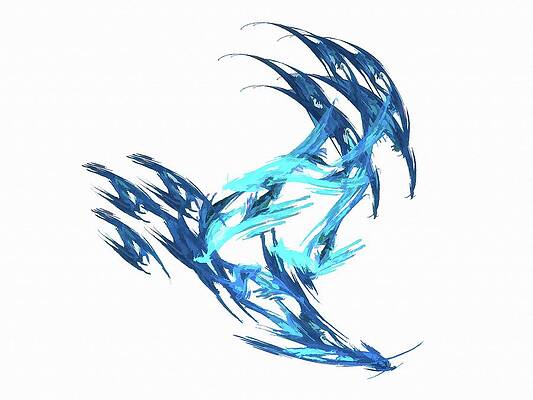 Wall Art featuring the digital art Deluxe Throwing Star Blue by Don Northup