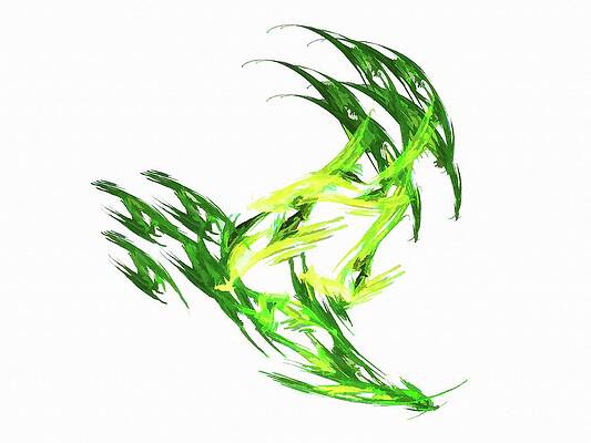 Wall Art featuring the digital art Deluxe Throwing Star Green by Don Northup