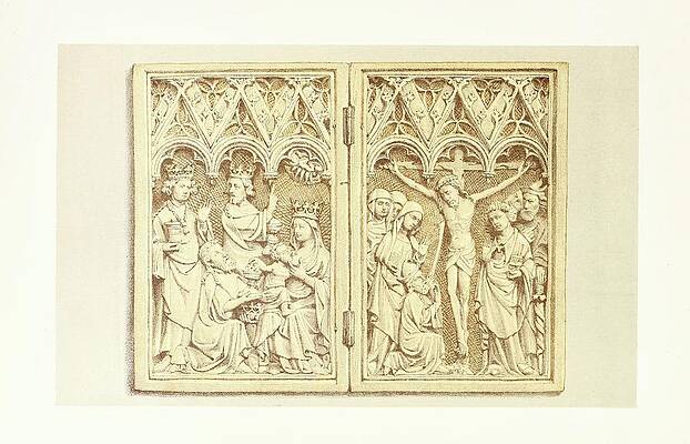 John Charles Robinson Painting - Diptych In Carved Ivory Representing The Adoration by John Charles Robinson