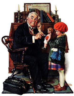 Doctor And The Doll by Norman Rockwell
