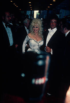 Wall Art featuring the photograph Dolly Parton And  Sylvester Stallone by Art Zelin