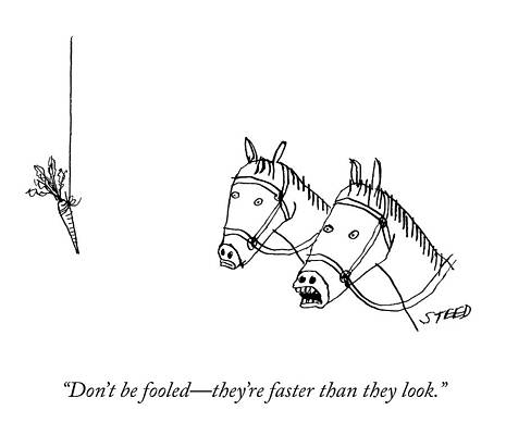 Humorous Carrot Chase Drawing