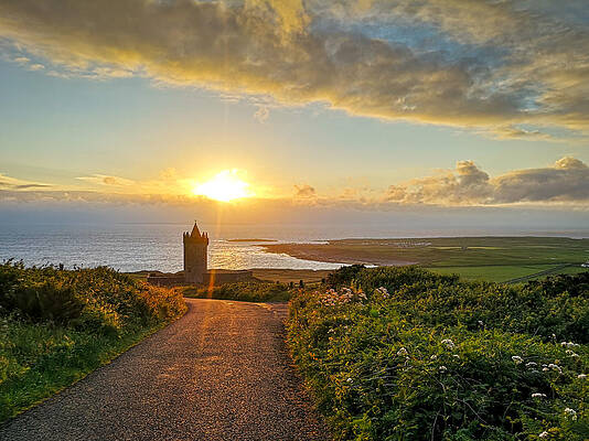 Nature Photograph - Doonagore Castle Sunset by Mark Callanan