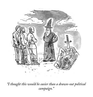 Wizard Wall Art featuring the drawing Drawn Out Political Campaign by Brendan Loper