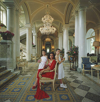 Elegant Gathering in Grand Hall Wall Art