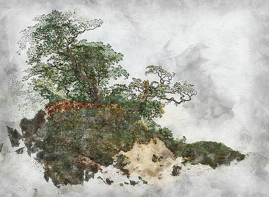 Summer Painting - Dunes And Trees By The Sea by AM FineArtPrints