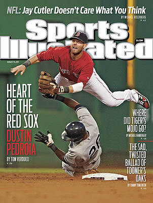 Dustin Pedroia in Action on Sports Illustrated Photograph