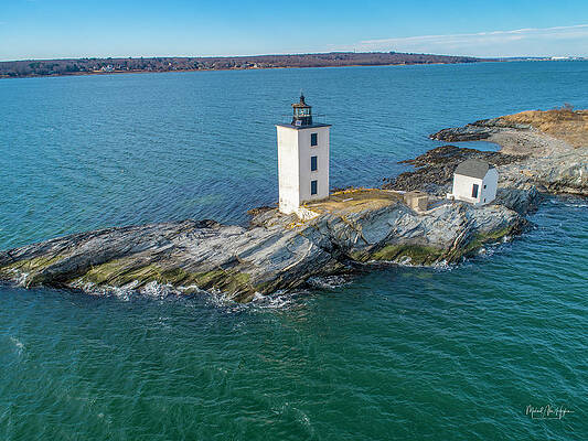 Seascape Photograph - Dutch Island Lighthouse by Veterans Aerial Media LLC