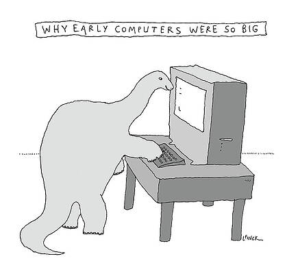 Computer Drawing - Early Computers by Liana Finck