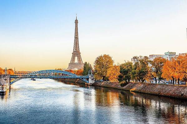 Eurasian Digital Art - Eiffel Tower By The River Seine by Antonino Bartuccio