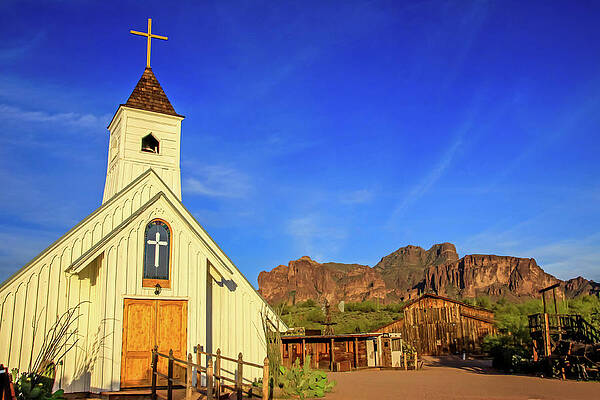 Desert Wall Art featuring the photograph Elvis Chapel At Apacheland, Superstition Mountains by Dawn Richards