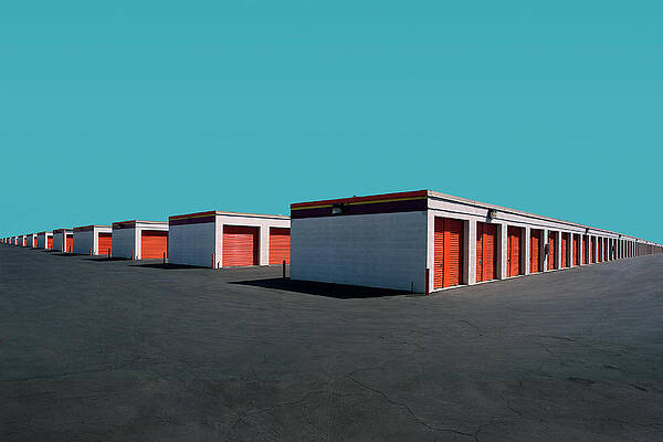 Wall Art featuring the photograph Endless Rows Of Storage Units by Ed Freeman