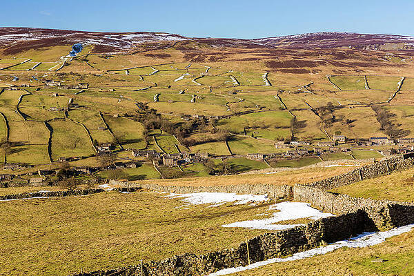 British Wall Art featuring the digital art England, Yorkshire Dales National Park by Sebastian Wasek